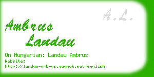 ambrus landau business card